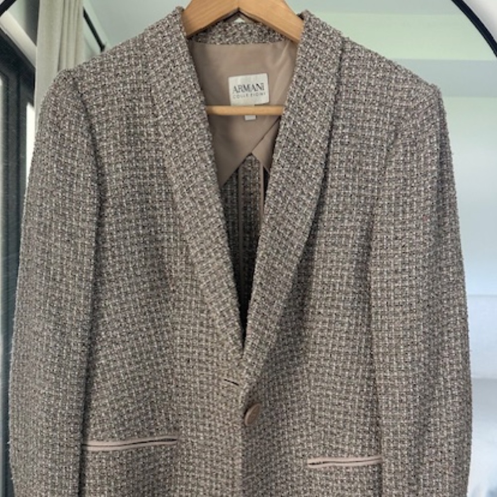 Armani Collezioni Womens Blazer Jacket Tweed Look, IT 44, US 8, Multicolor. NWT